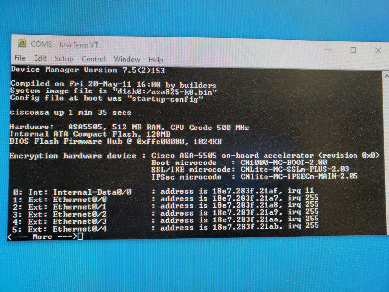 Cisco ASA 5505 V13  Adaptive Security Appliance )