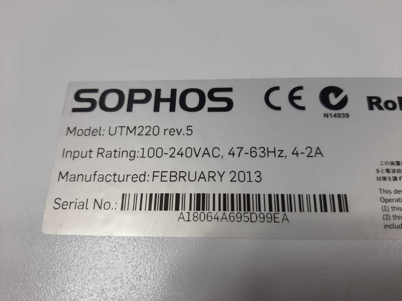 Sophos UTM 220 firewall8 x 1Gb ports, FACTORY RESET ~