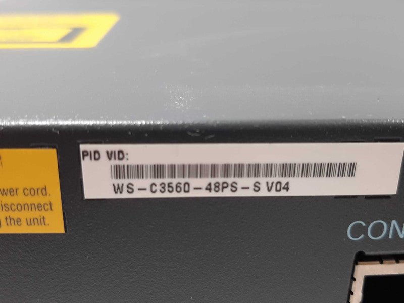 CISCO CATALYST 3560G SERIES POE-48 PORT WS-C3560G-48PS-S, FACTORY RESET ~
