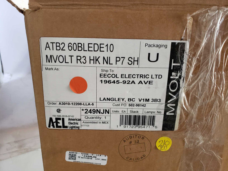 Autobahn Series ATB2 LED STREET LIGHT Lighting 60BLEDE10 MVOLT R3 HK NL P7 SH [