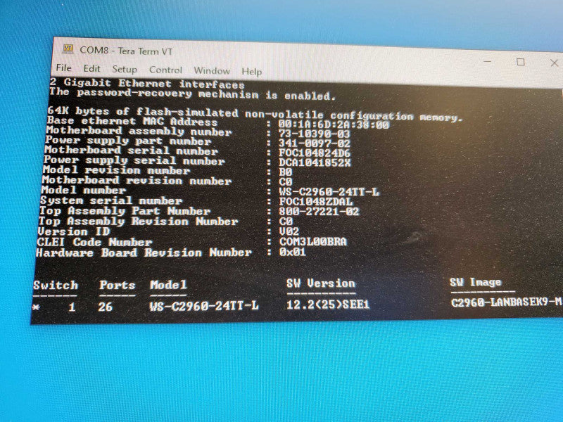 Cisco Catalyst WS-2960-24TT-L 24-Port Ethernet Network Switch _ Reset )