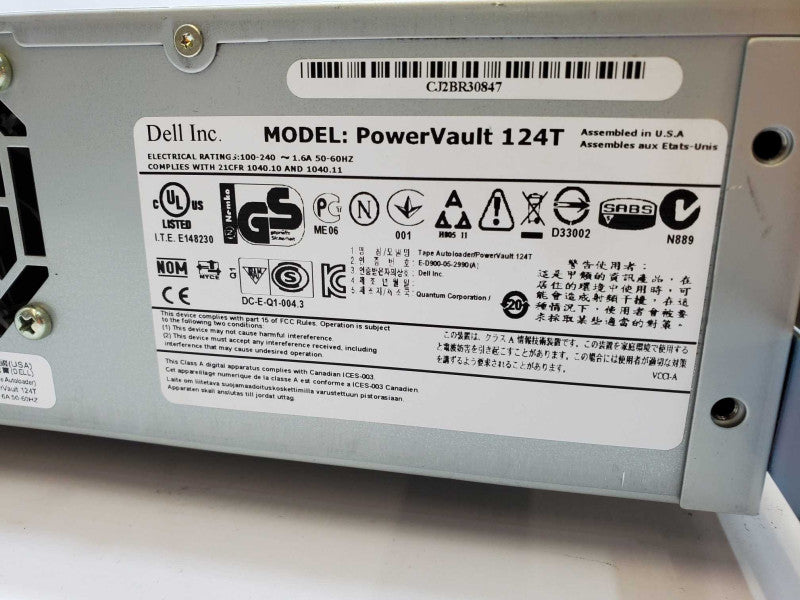 DELL POWERVAULT 124T LTO-3 LVD ULTRIUM 2U TAPE AUTOLOADER UH301 (