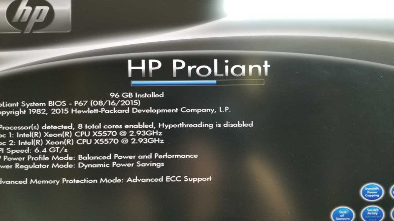 HP proliant DL380 G7 2x Xeon X5570 @ 2.93ghz / 96gbn ram / P410i Ctrl #