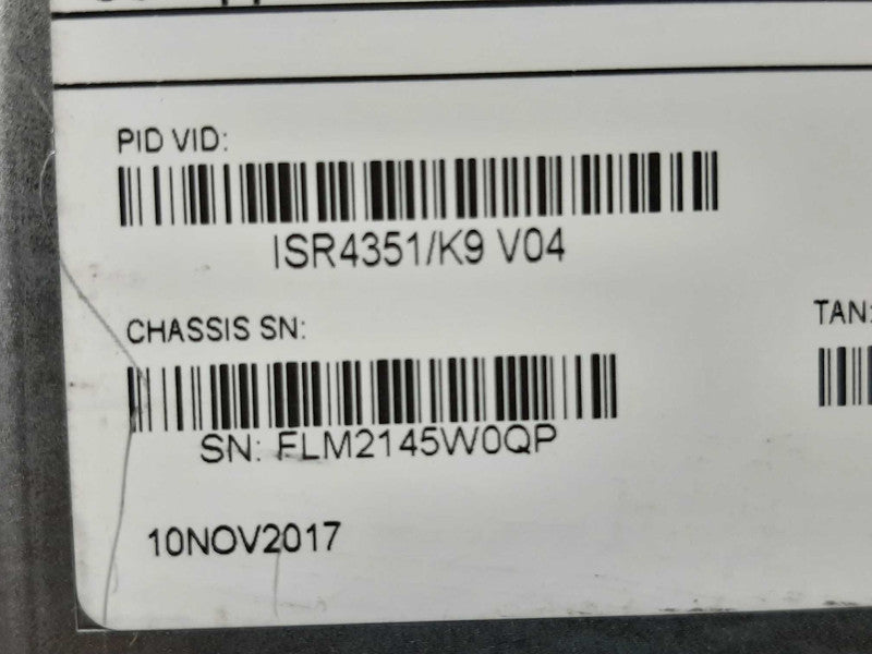 CISCO ISR4351-K9 V04 GIGABIT Integrated Service Router. ~