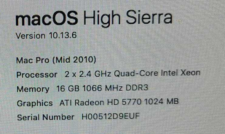 Apple MacPro A1289 2x Intel Xeon E5620 2.4GHz 16GB RAM ATI AMD Radeon 5770 1GB $
