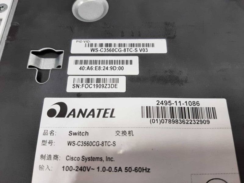 Cisco WS-C3560CG-8TC-S 8-Port Gigabit Compact Switch 2XDUAL UPLINK IP BASE, ~