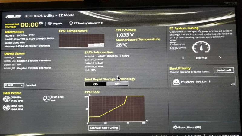 custom PC I5-4690 @ 3.50ghz / 16gb ram / H97M-E Motherboard #