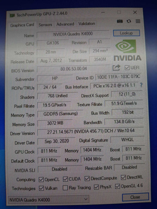 PNY Nvidia Quadro K4000 3GB GDDR5 Workstation Graphics Card, 100% TESTED ~