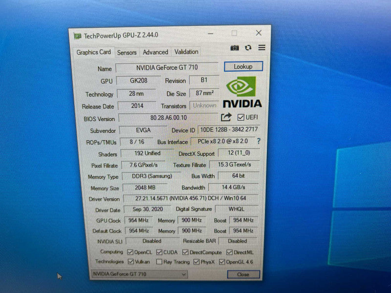 EVGA GT 710 2GB Video Card  -