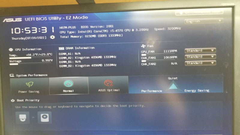 custom PC I5-4570 @ 3.20ghz / 8gb ram / H87M-PLUS Motherboard #