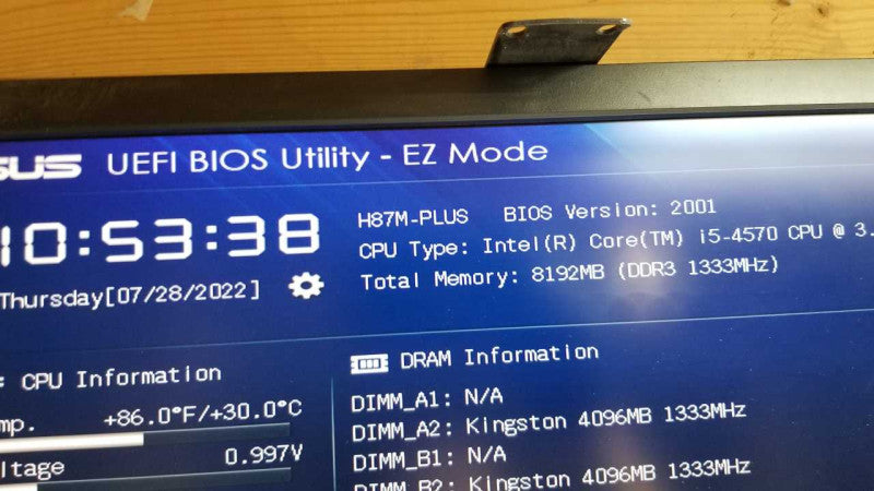 custom PC I5-4570 @ 3.20ghz / 8gb ram / H87M-PLUS Motherboard #