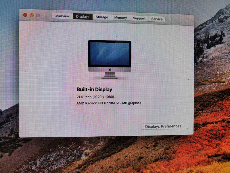 Apple iMac 21.5\\" Mid-2011 A1311 i5-2500S @2.7GHz 4GB 1TB HDD HD 6770M )