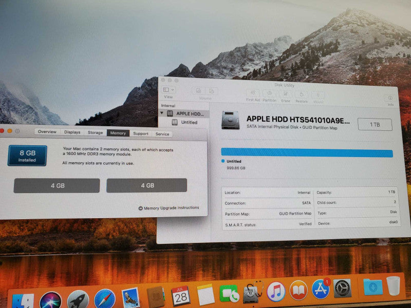 APPLE Mac Mini Late 2012 A1347 Core I7-3720QM @2.8GHz 8GB HD 4000 1T SSD )