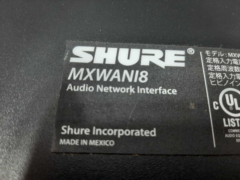 SHURE MXWANI8 Audio Network Interface Microflex Wireless connectivity 8channel ~