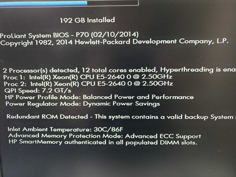 HP ProLiant DL380P G8 2xXeon E5-2640@2.5GHz 192GB ECC DDR3 RAID P420i [
