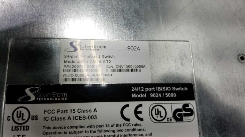 SilverStorm Technologies 9024-CU24-ST2-DDR 24 Port DDR InfiniBand Switch #