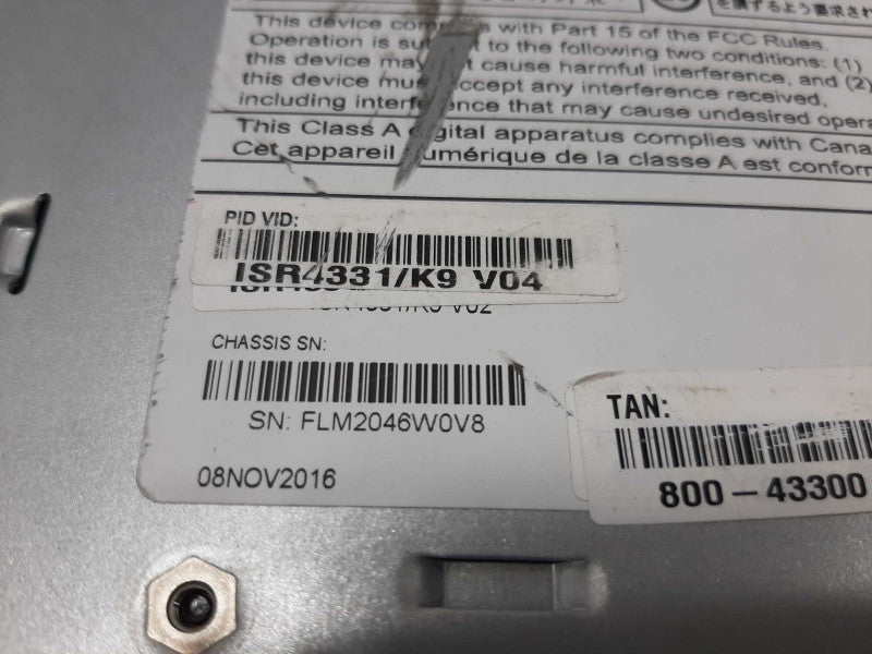 Cisco ISR 4331 Router ISR4331/K9 V04, FACTORY RESET ~
