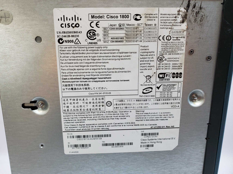 Cisco Router 1800 Series FHK130525W1 (