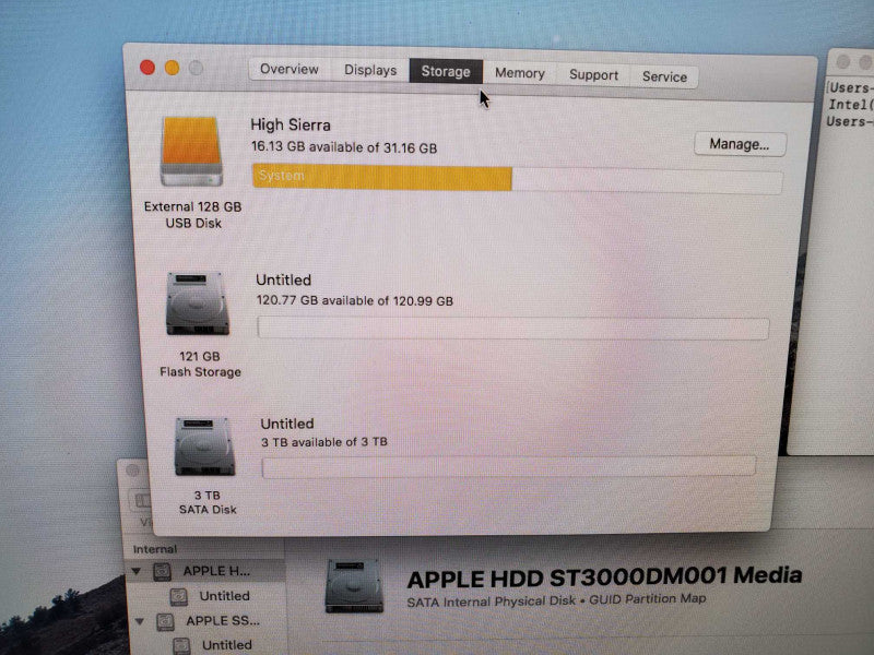 iMac Late 2013 Core i5-4670 @ 3.4 GHz 8GB 3TB HDD 128 SSD (