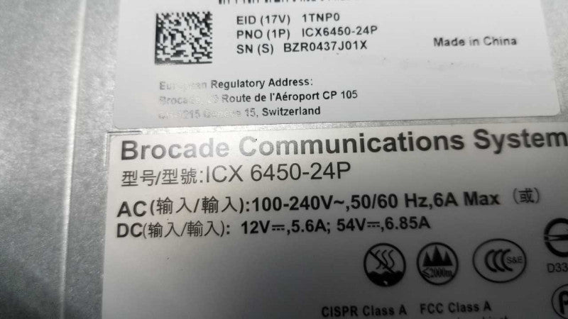 Brocade Communication System 6450-24P Switch PoE #