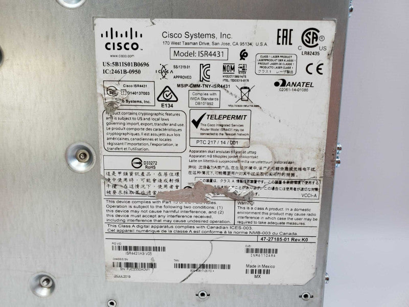 CISCO ISR4431/K9 V05 Service Router ISR4431 (
