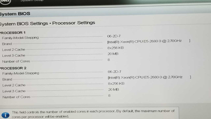 Dell Poweredge R720 2x Xeon E5-2680 @ 2.70ghz / 256gb ram / H710 mini #