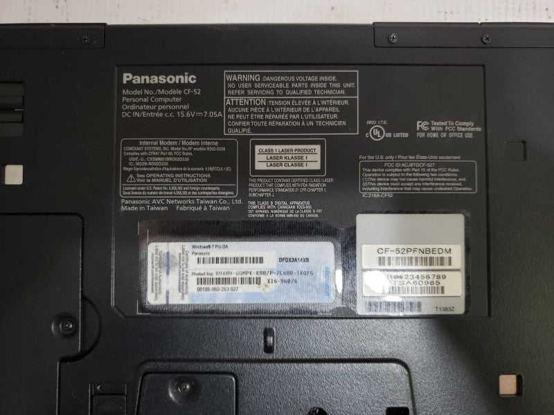Panasonic Toughbook CF-52 Rugged Laptop Core i5-3340@2.7GHz 4GB DDR3 [
