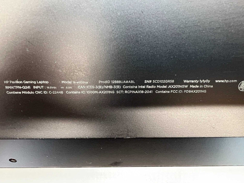 HP Pavilion Gaming Laptop Model:16-a0010ca (i5 10th gen CPU) NOT WORKING READ -