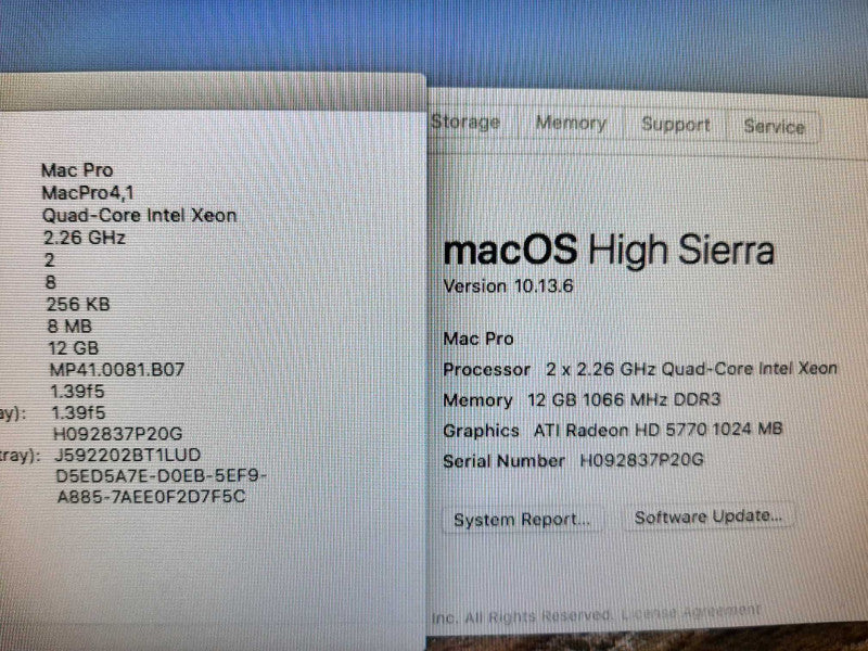 Mac Pro - M.2010 A1289, 2x XEON 2.26GHz QC/12GB, Radeon HD 5770, NO HDDs/TRAYs ~