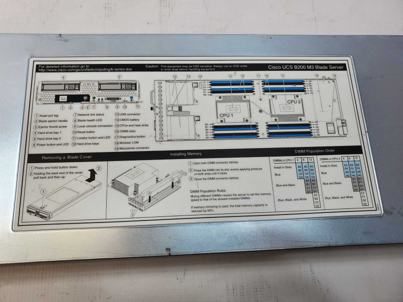 Cisco UCS B200 M3 Blade Server, 2x Xeon E5-2665v2 2.4GHz, 128GB RAM, No HDD (
