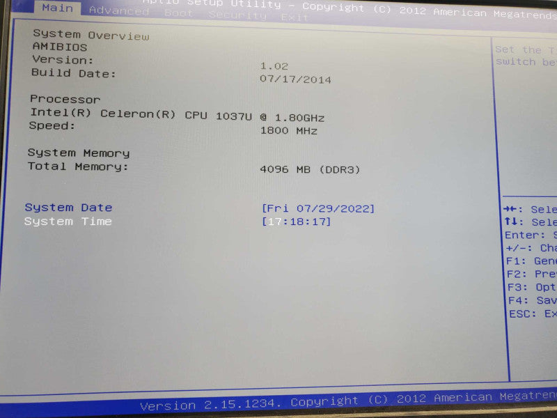Shuttle DS437 Celeron 1037U @1.8GHz 4GBRAM No HDD No Power )