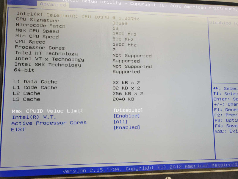 Shuttle DS437 Celeron 1037U @1.8GHz 4GBRAM No HDD No Power )