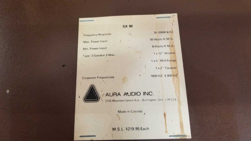 Aura audio SX-50 speaker (single) / fully tested and works great #