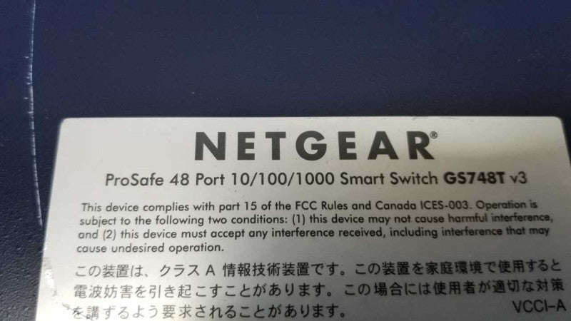 Netgear Gigabit smart switch GS748T V3 / see notes #