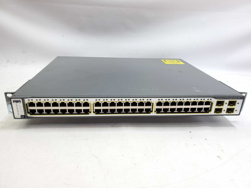 Cisco WS-C3750-48PS-S 48x10/100 Ethernet Ports 4xSFP Poe Switch_Reset )
