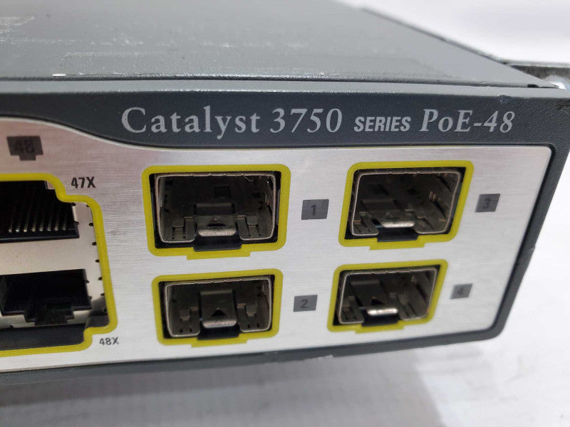 Cisco WS-C3750-48PS-S 48x10/100 Ethernet Ports 4xSFP Poe Switch_Reset )