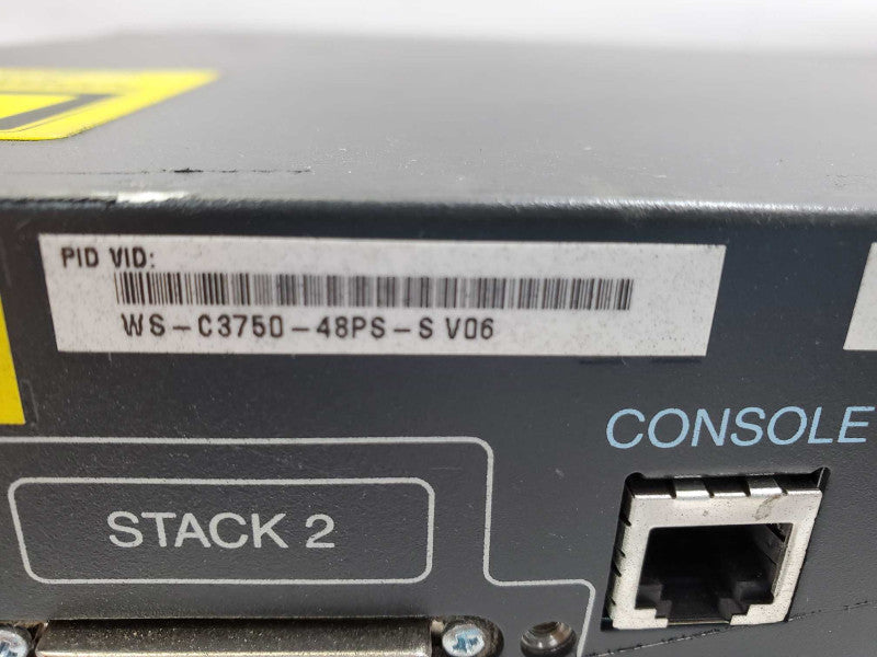 Cisco WS-C3750-48PS-S 48x10/100 Ethernet Ports 4xSFP Poe Switch_Reset )