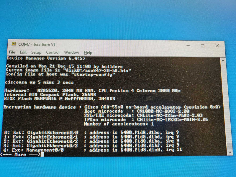 Cisco ASA 5520 VPN Plus Appliance Firewall 2GB RAM Internal 256MB Flash )