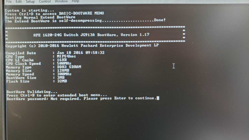 HP 1620-24G JG913A 24x port gigabit switch factory reset _