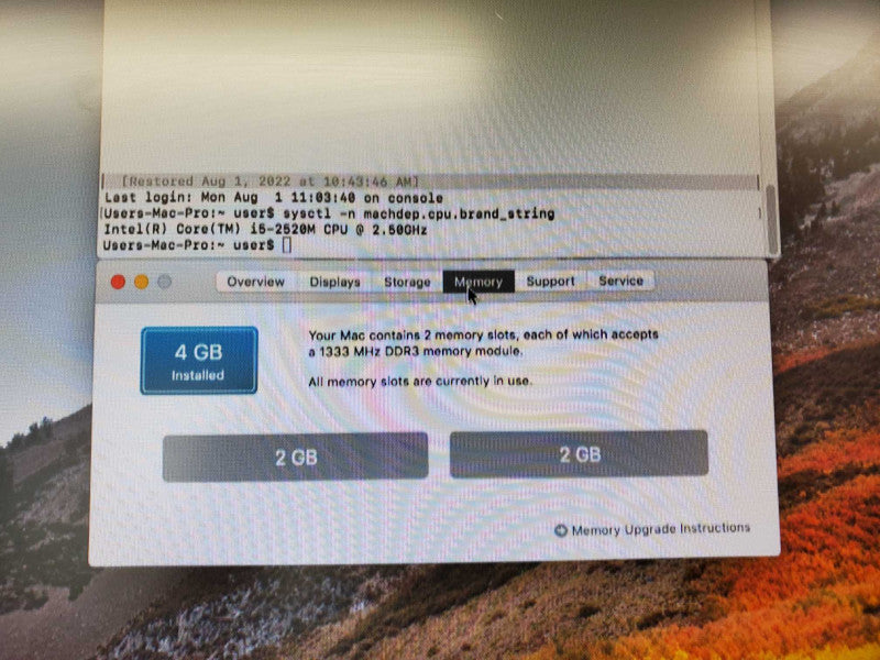 Mac Mini - Mid 2011 A1347 i5-2520M 2.5GHZ, 4GB, AMD HD6630M, NO HDD (