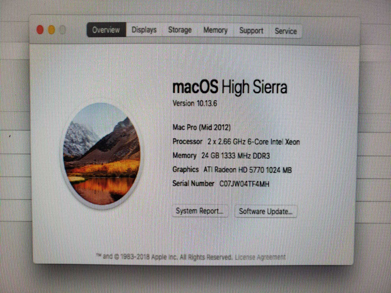 Apple Mac Pro Mid 2012 2xXeon 6-Core 2.66GHz 24GB DDR3 RadeonHD 5770 READ [