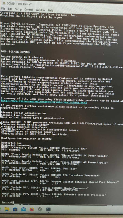 Cisco ASR1001 4-Port GE Aggregation Service Router W/ 2x Dual PSU _