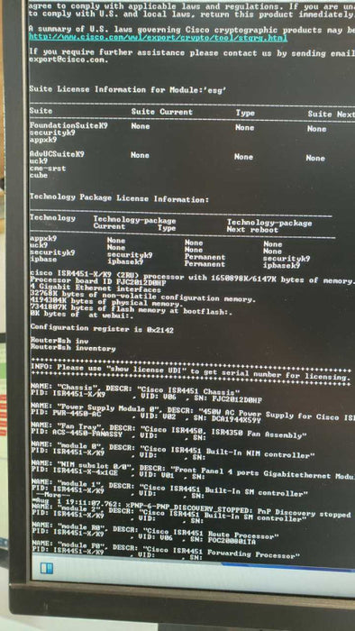 CISCO ISR4451-X/K9 4 Port GIGABIT Integrated Service Router, 1x PSU _