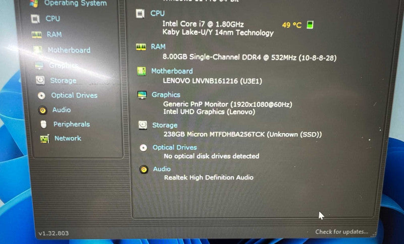 Lenovo ThinkBook 15-IML with i7-10510U CPU 8GB RAM & 256GB SSD Storage  -