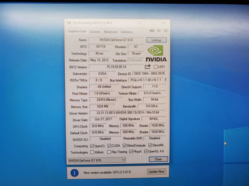 Nvidia GTX 610 1GB VRam Graphic Card (