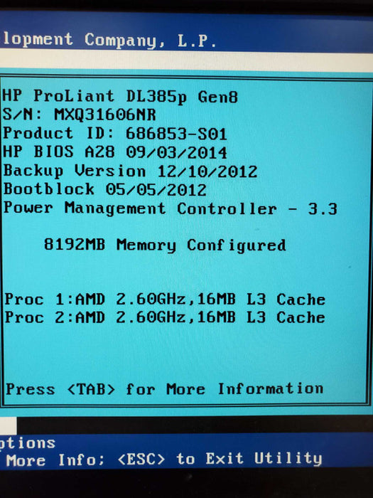HP ProLiant DL385p Gen 8 AMD Opteron 6212 2.6GHz 8GB DDR3 P420i Controller |