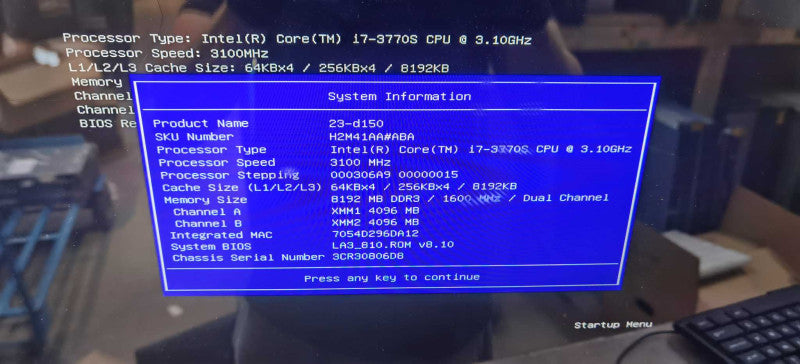 HP Envy 23 Touchsmart AiO i7-3770S @ 3.10ghz / 8gb ram / 23\\" #