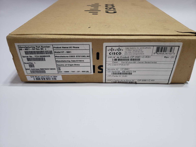 Cisco CP-8961-C-K9 UC Unified IP Office Phone [