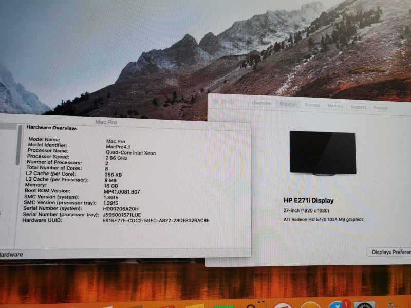 Apple Mac Pro A1289 Early 2009 2x Xeon X5550 @ 2.66GHz 16GB HD 5770 No HDD )