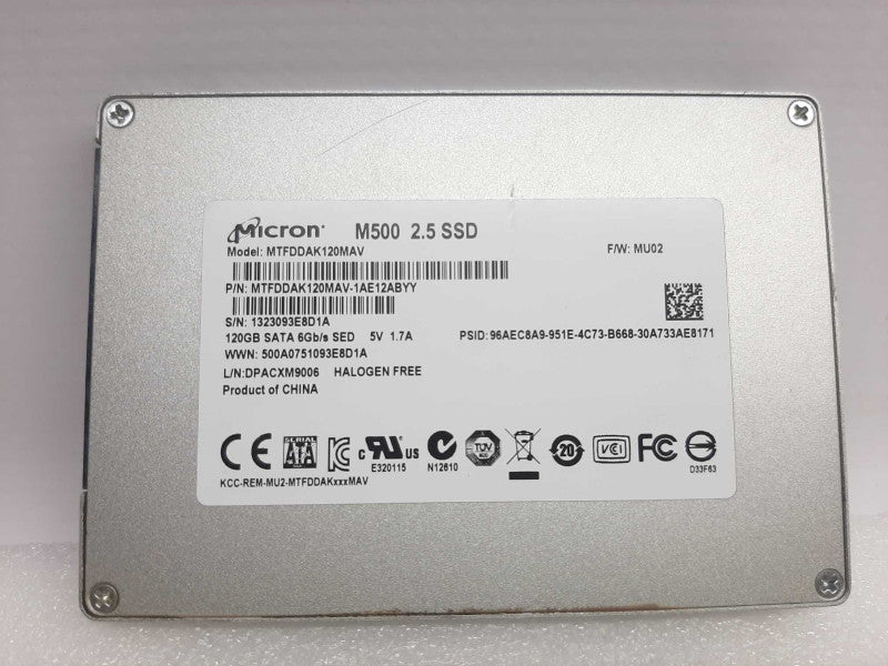 120GB SSD Micron M500 MTFDDAK120MAV 2.5\\'\\' SATA III Internal SSD, Used, Tested ~